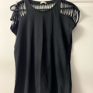 Chic Black Cutout Sleeve Tank Top